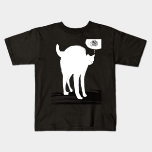 Anxious Cat white Kids T-Shirt